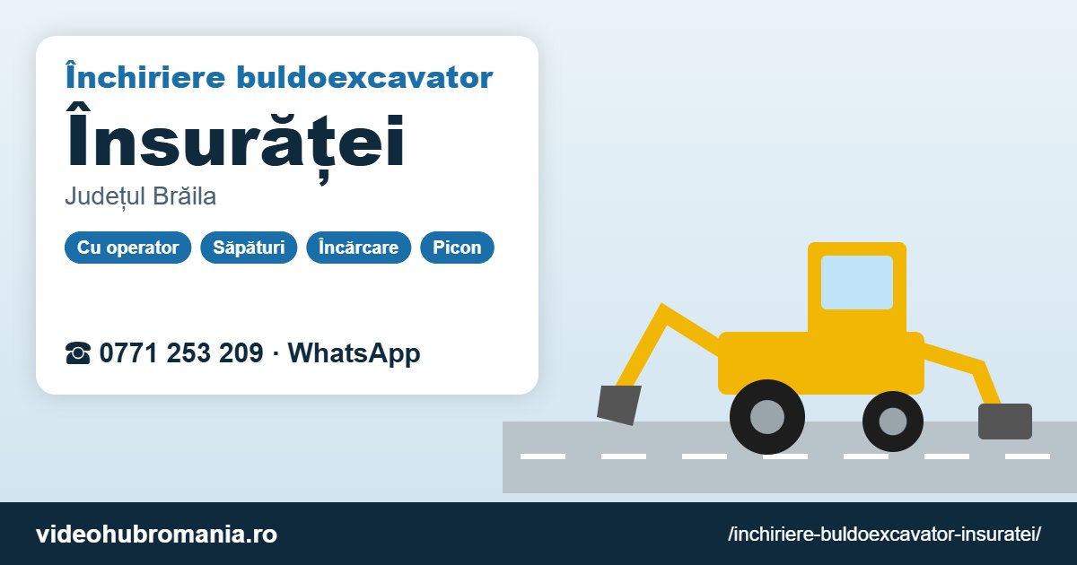 Închiriere buldoexcavator Însurăței – 0771 253 209