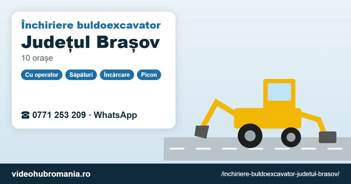 Închiriere buldoexcavator Județul Brașov – 0771 253 209