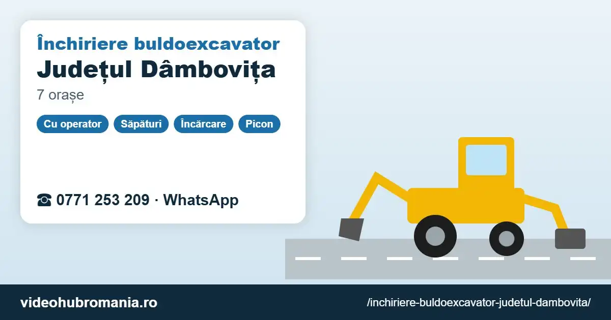 Închiriere buldoexcavator Județul Dâmbovița – 0771 253 209