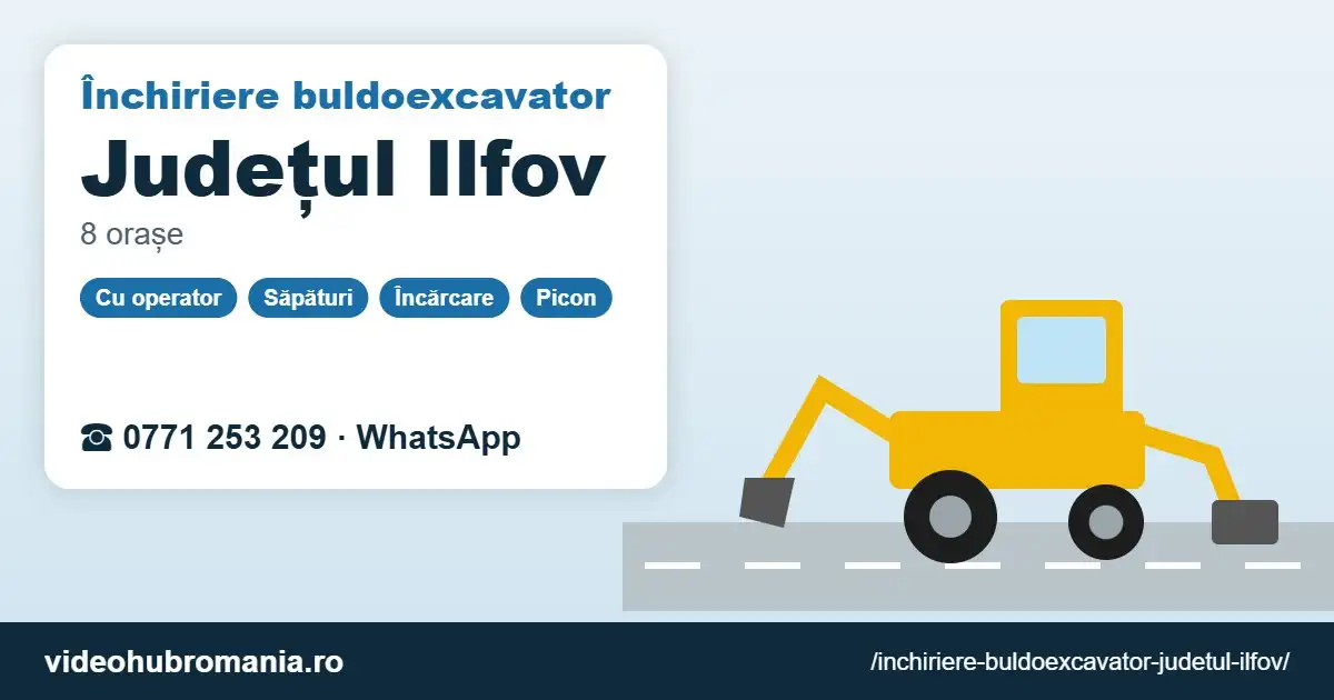 Închiriere buldoexcavator Județul Ilfov – 0771 253 209