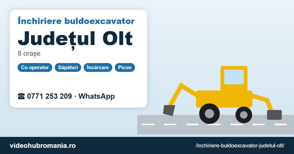 Închiriere buldoexcavator Județul Olt – 0771 253 209