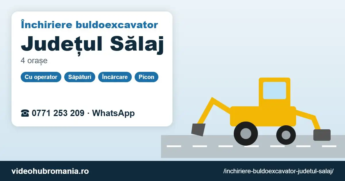 Închiriere buldoexcavator Județul Sălaj – 0771 253 209