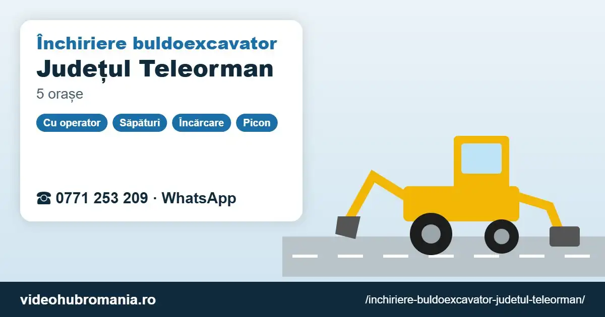 Închiriere buldoexcavator Județul Teleorman – 0771 253 209