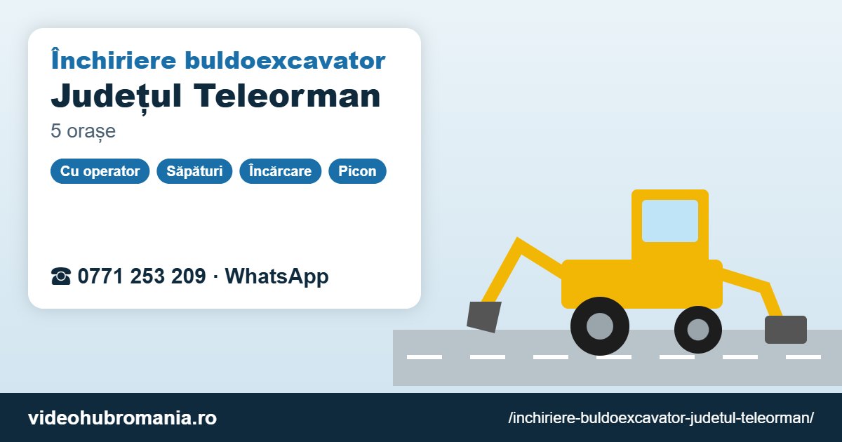 Închiriere buldoexcavator Județul Teleorman – 0771 253 209