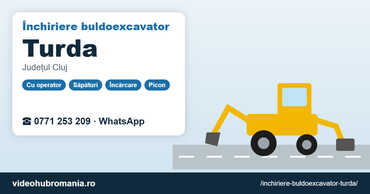 Închiriere buldoexcavator Turda – 0771 253 209