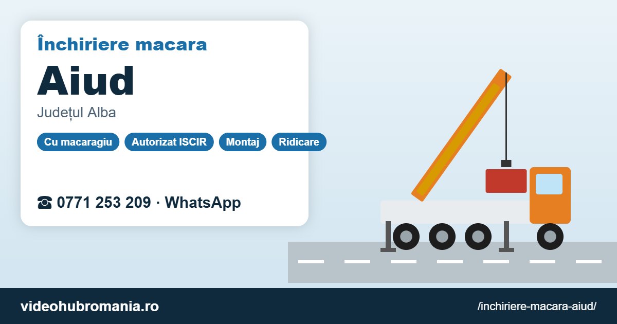 Închiriere macara Aiud – 0771 253 209