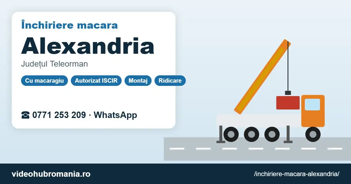 Închiriere macara Alexandria – 0771 253 209