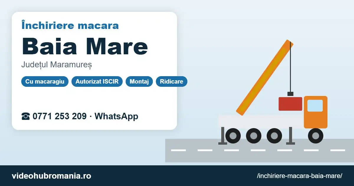 Închiriere macara Baia Mare – 0771 253 209