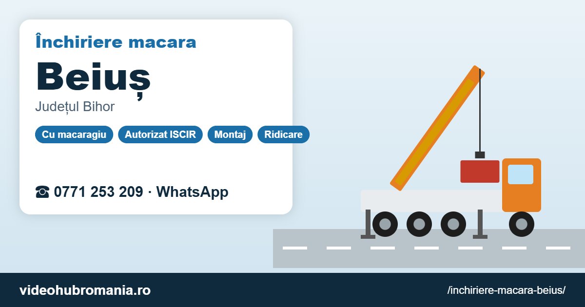 Închiriere macara Beiuș – 0771 253 209