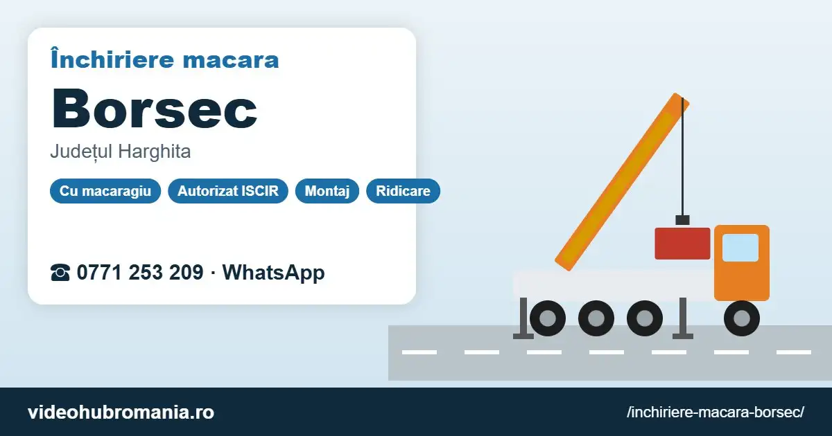 Închiriere macara Borsec – 0771 253 209