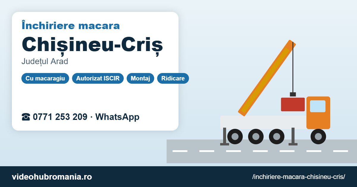 Închiriere macara Chișineu-Criș – 0771 253 209