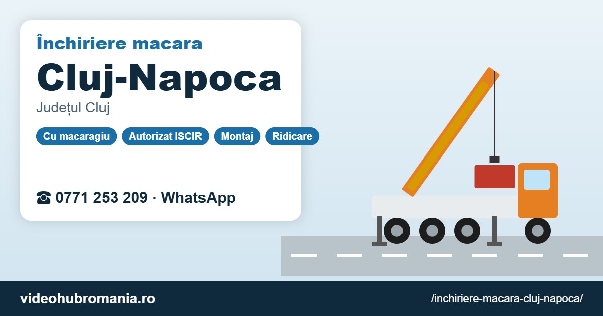Închiriere macara Cluj-Napoca – 0771 253 209