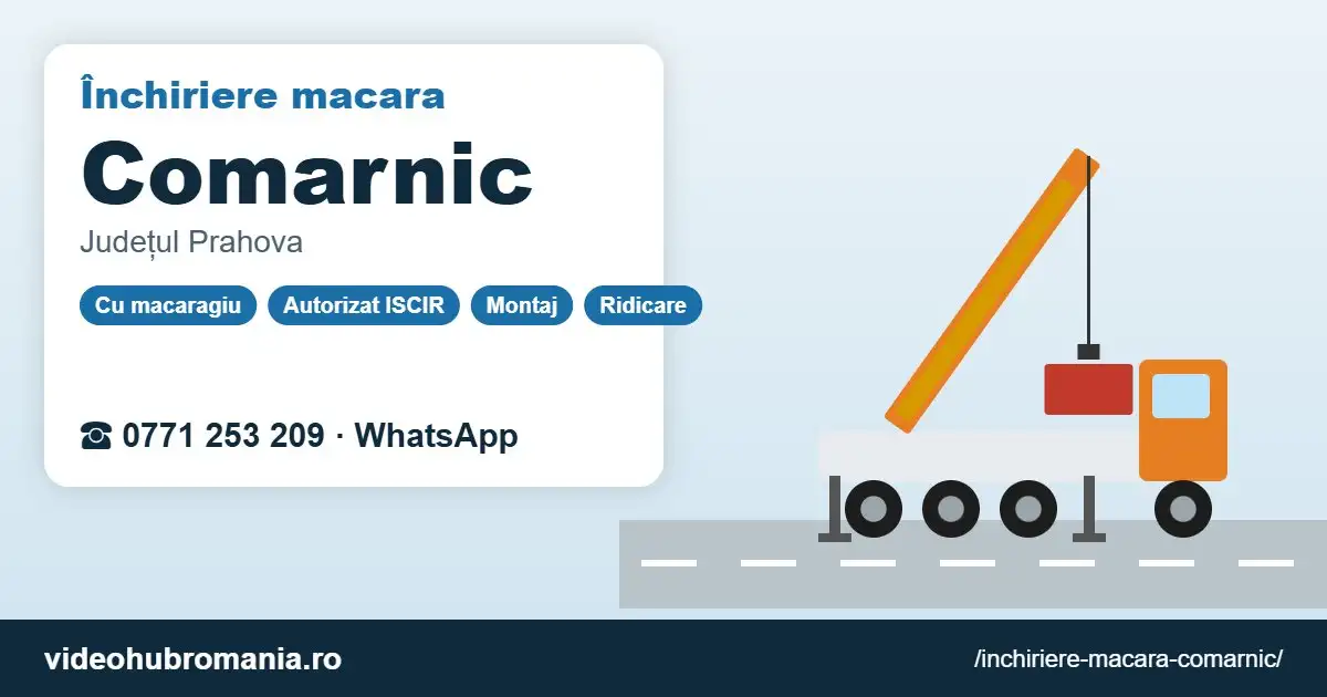 Închiriere macara Comarnic – 0771 253 209