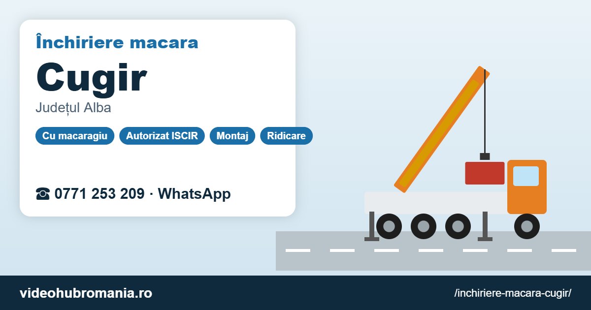 Închiriere macara Cugir – 0771 253 209