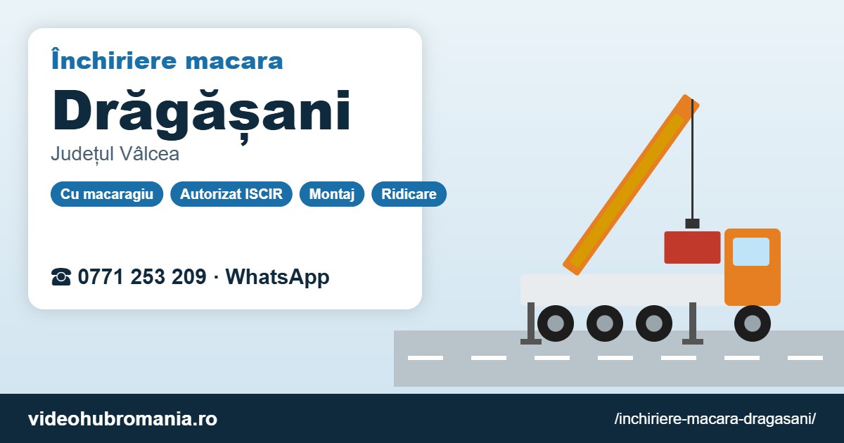 Închiriere macara Drăgășani – 0771 253 209