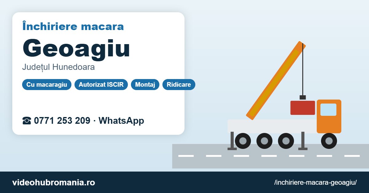 Închiriere macara Geoagiu – 0771 253 209