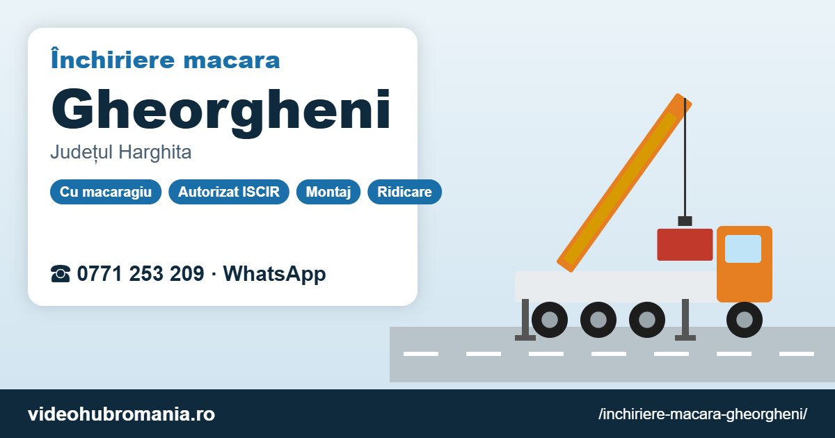 Închiriere macara Gheorgheni – 0771 253 209