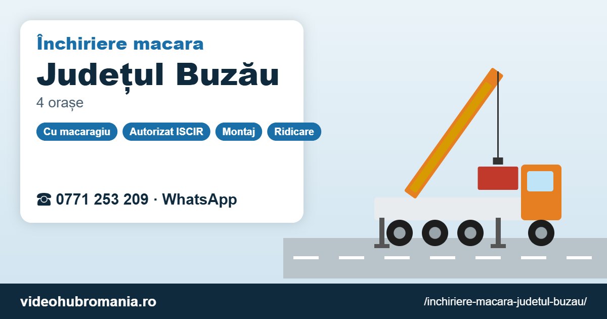 Închiriere macara Județul Buzău – 0771 253 209