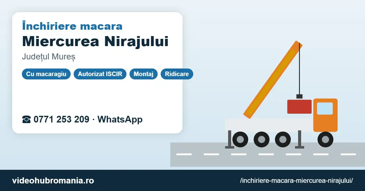Închiriere macara Miercurea Nirajului – 0771 253 209