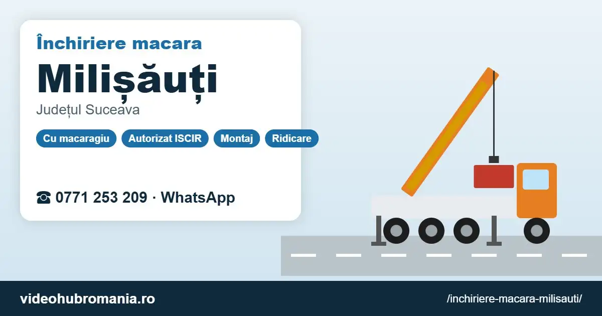 Închiriere macara Milișăuți – 0771 253 209