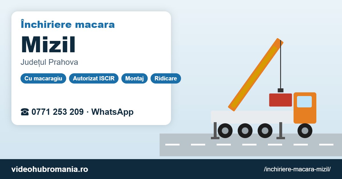Închiriere macara Mizil – 0771 253 209