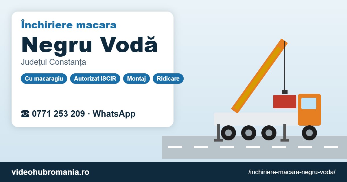 Închiriere macara Negru Vodă – 0771 253 209