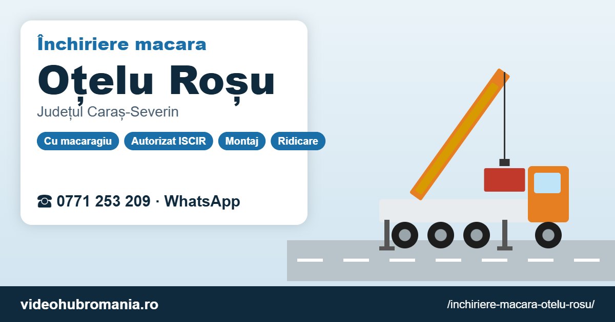 Închiriere macara Oțelu Roșu – 0771 253 209