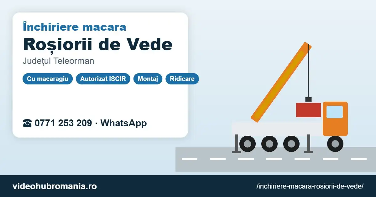 Închiriere macara Roșiorii de Vede – 0771 253 209