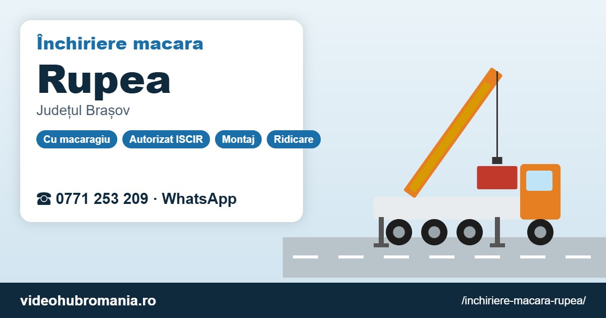 Închiriere macara Rupea – 0771 253 209