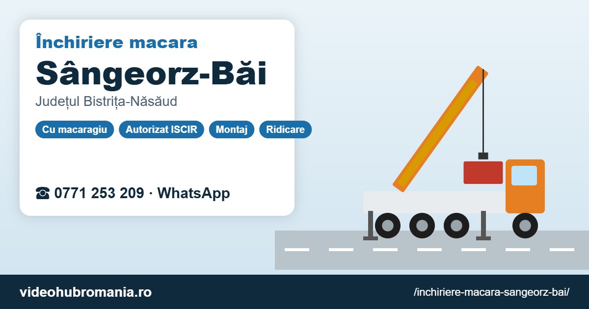 Închiriere macara Sângeorz-Băi – 0771 253 209