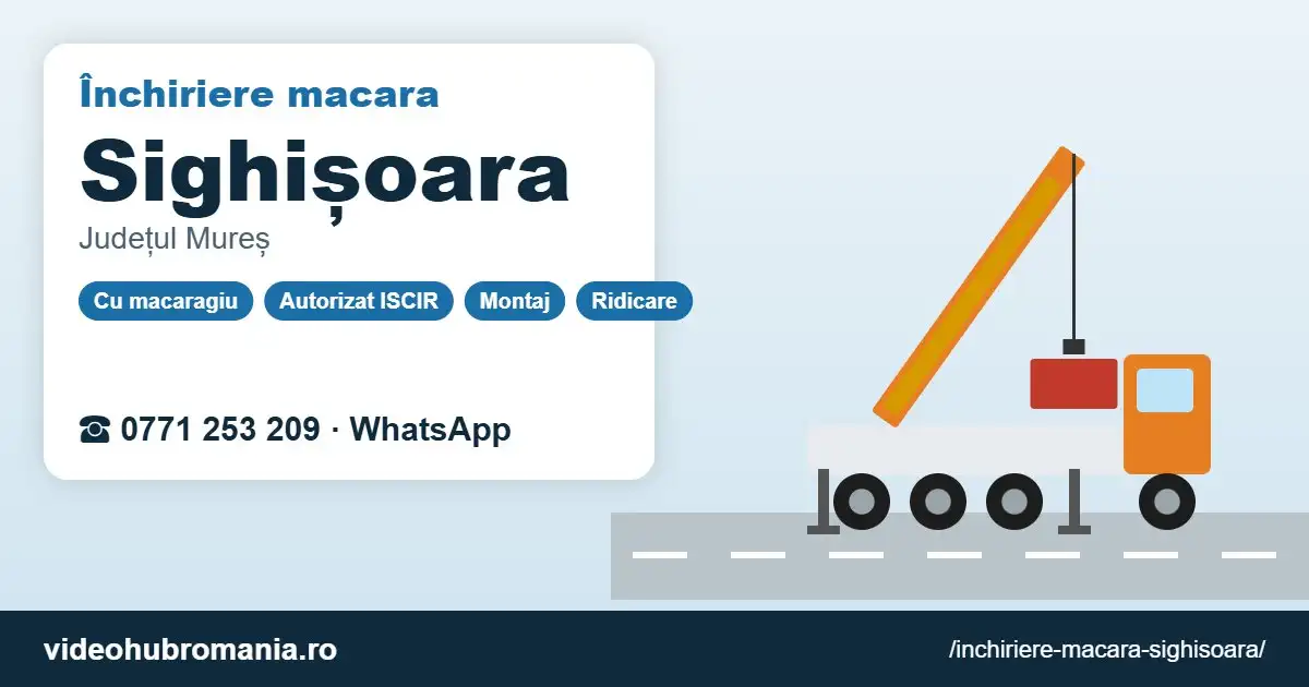 Închiriere macara Sighișoara – 0771 253 209