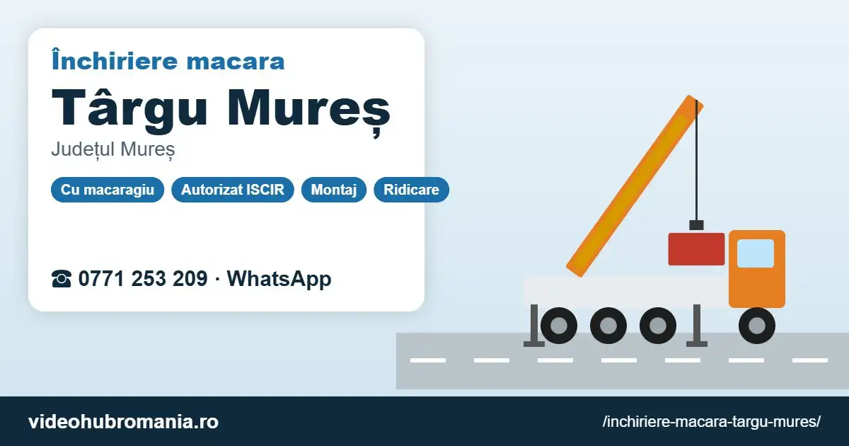Închiriere macara Târgu Mureș – 0771 253 209