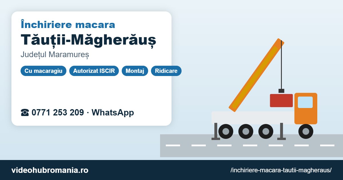 Închiriere macara Tăuții-Măgherăuș – 0771 253 209