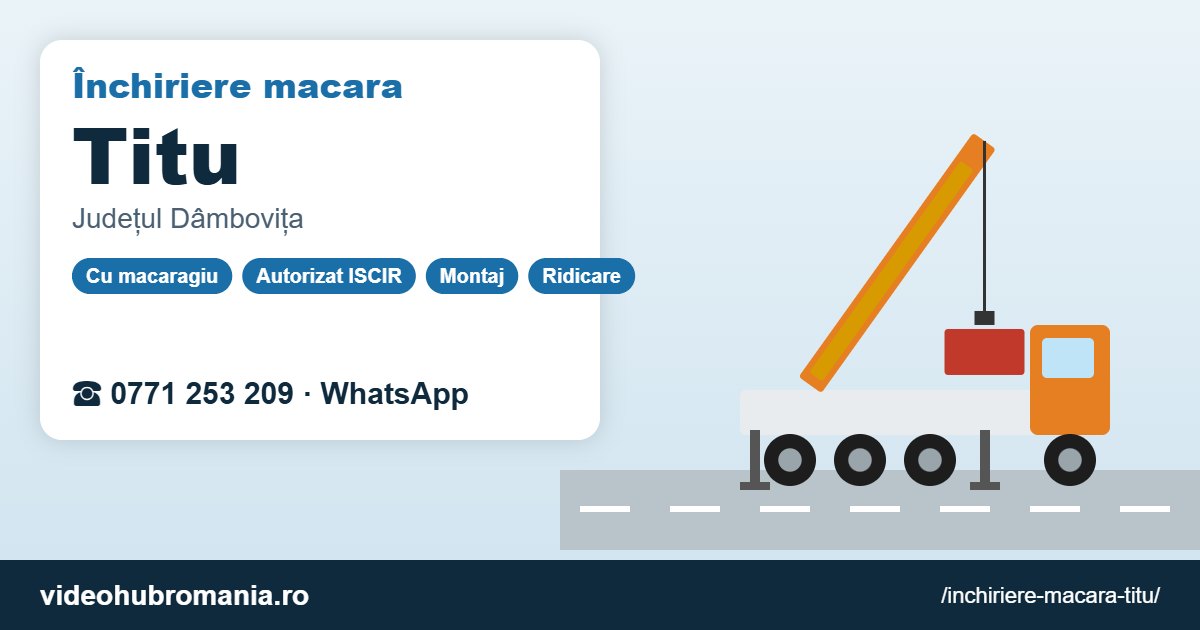 Închiriere macara Titu – 0771 253 209