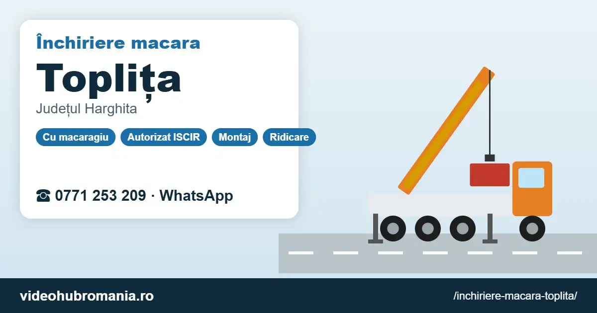 Închiriere macara Toplița – 0771 253 209