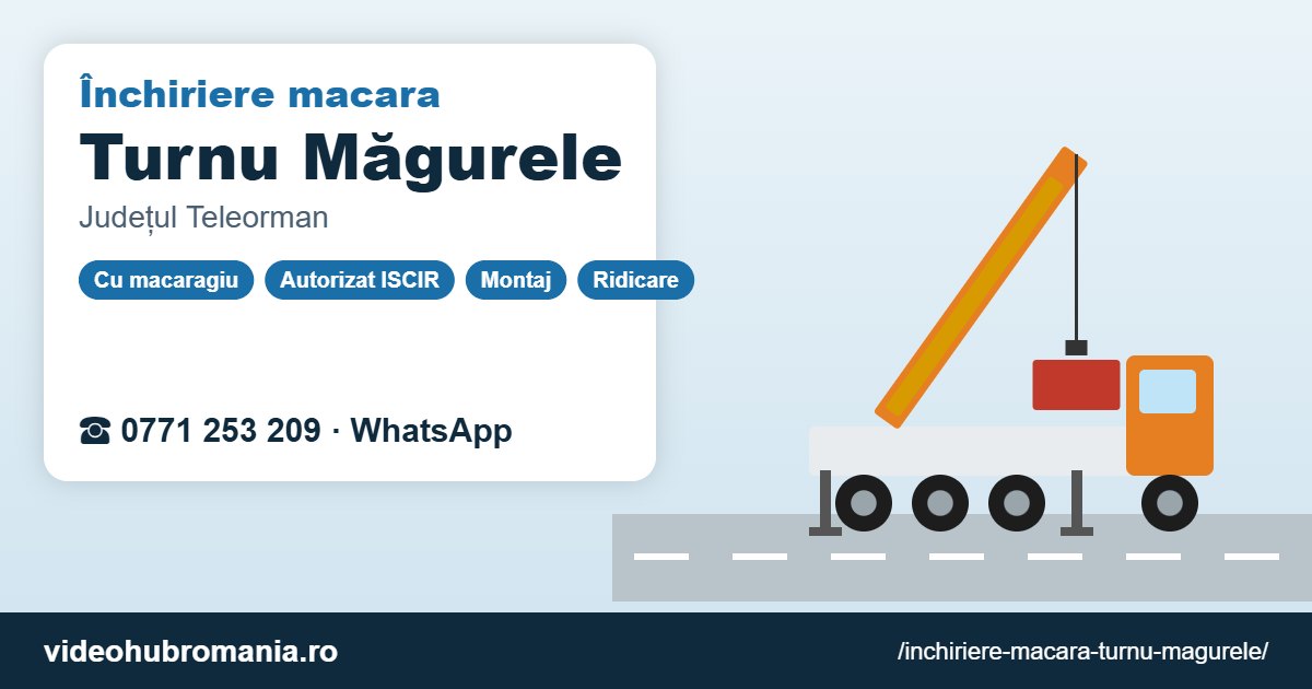 Închiriere macara Turnu Măgurele – 0771 253 209