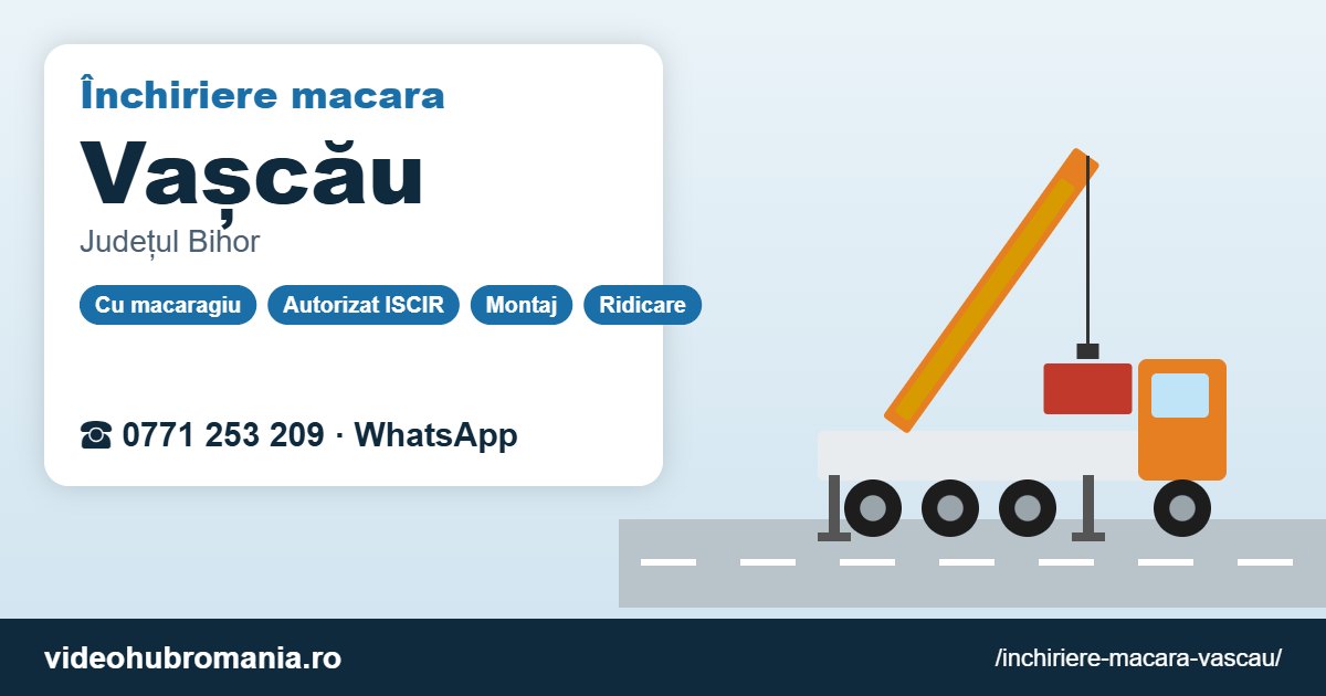 Închiriere macara Vașcău – 0771 253 209