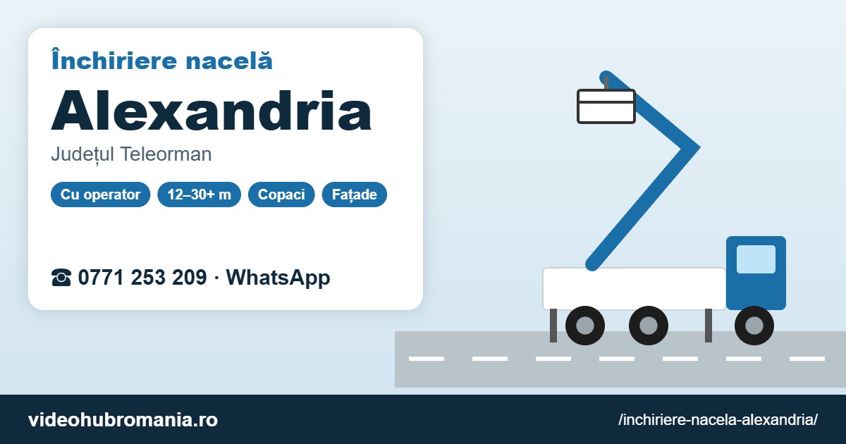 Închiriere nacelă Alexandria – 0771 253 209
