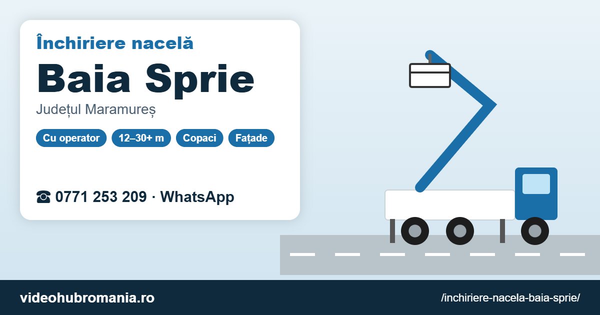 Închiriere nacelă Baia Sprie – 0771 253 209
