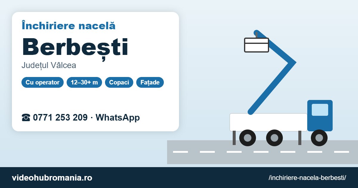 Închiriere nacelă Berbești – 0771 253 209
