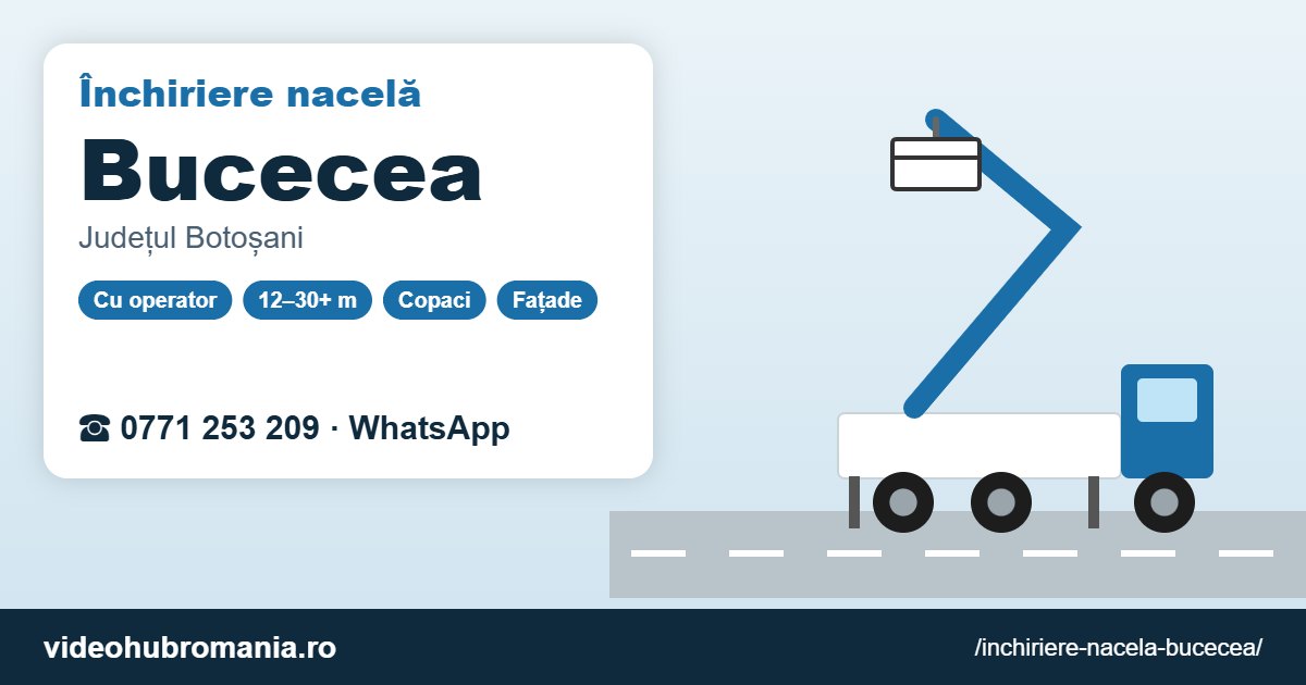 Închiriere nacelă Bucecea – 0771 253 209