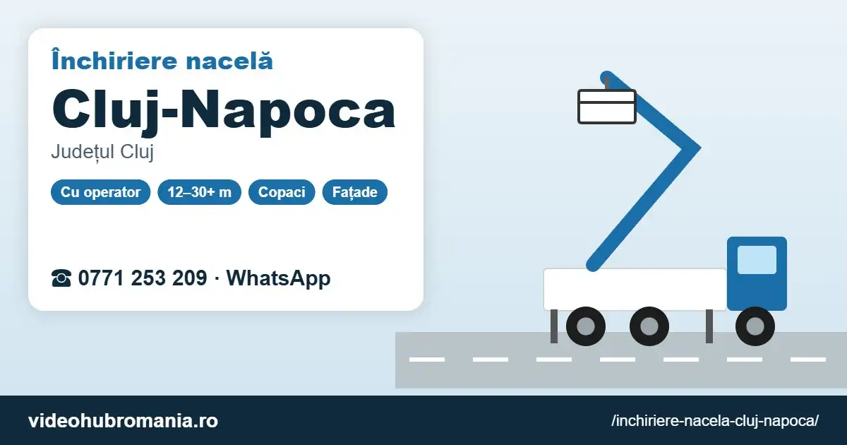 Închiriere nacelă Cluj-Napoca – 0771 253 209