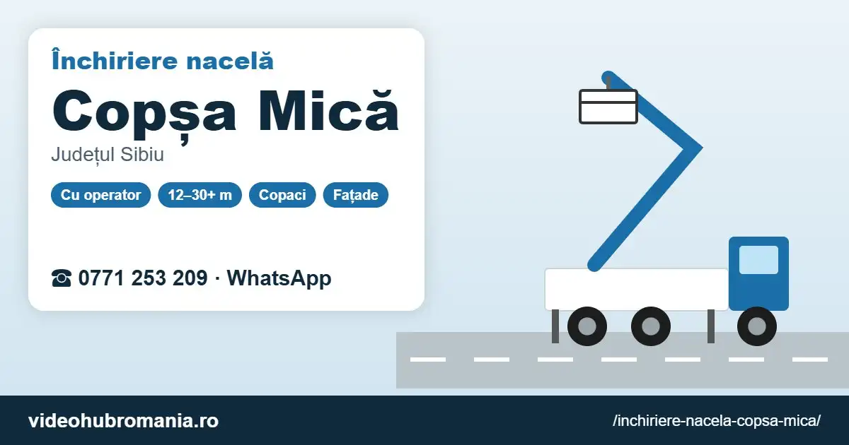 Închiriere nacelă Copșa Mică – 0771 253 209