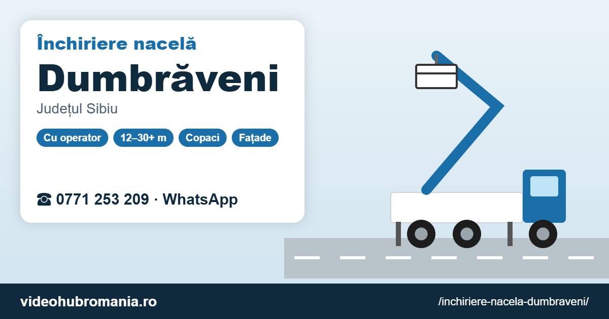 Închiriere nacelă Dumbrăveni – 0771 253 209