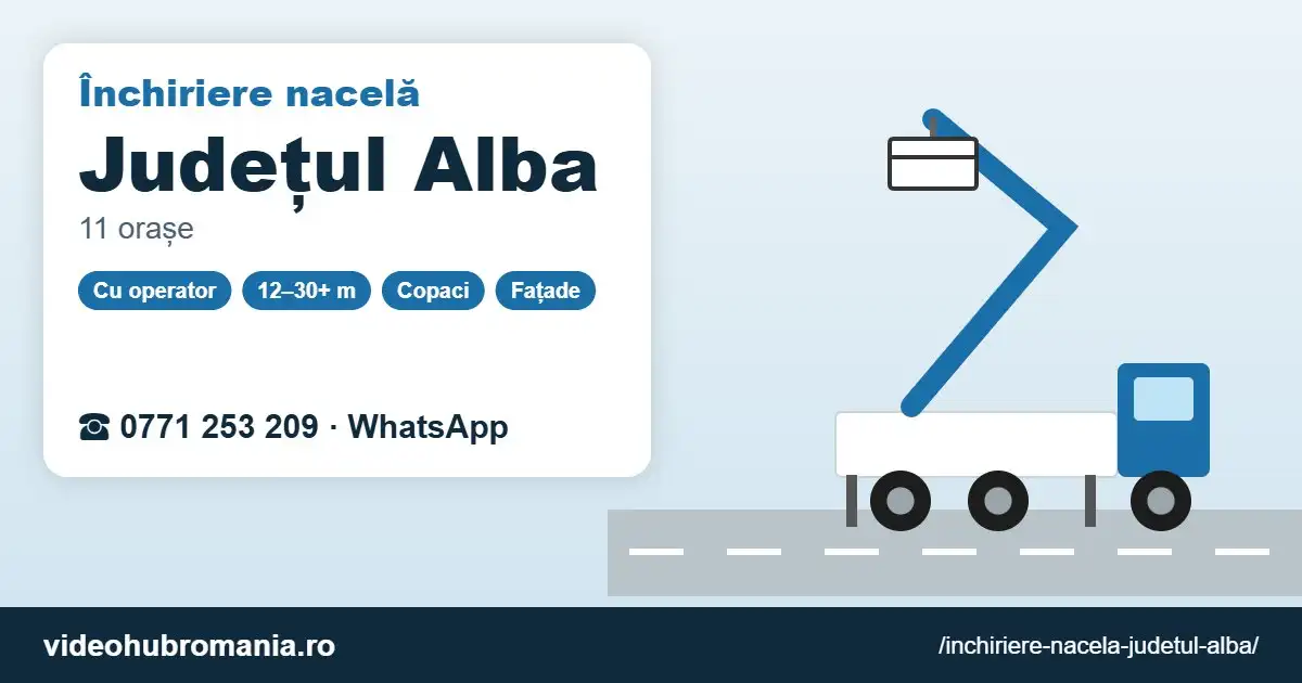 Închiriere nacelă Județul Alba – 0771 253 209