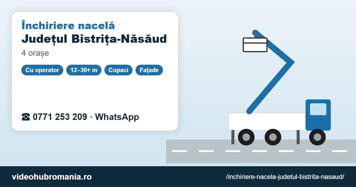 Închiriere nacelă Județul Bistrița-Năsăud – 0771 253 209
