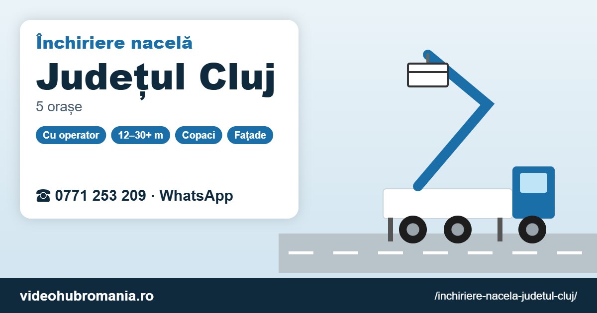 Închiriere nacelă Județul Cluj – 0771 253 209