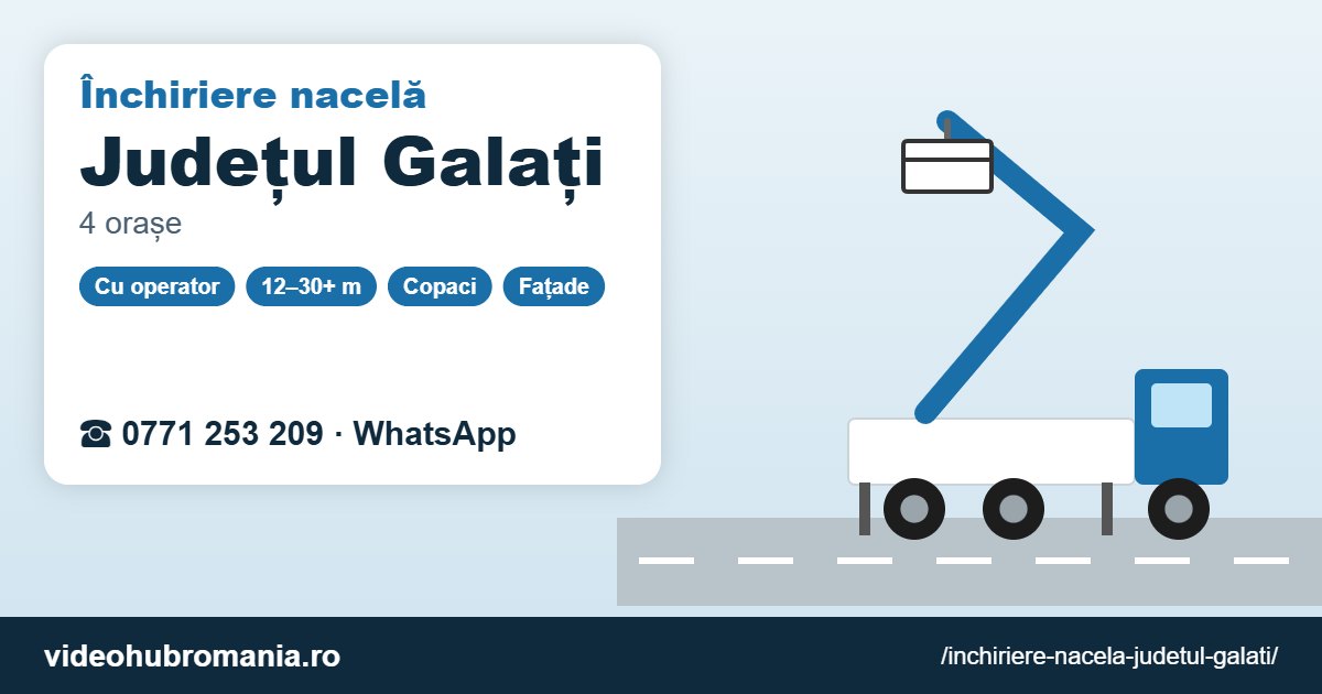 Închiriere nacelă Județul Galați – 0771 253 209