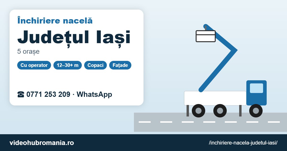 Închiriere nacelă Județul Iași – 0771 253 209
