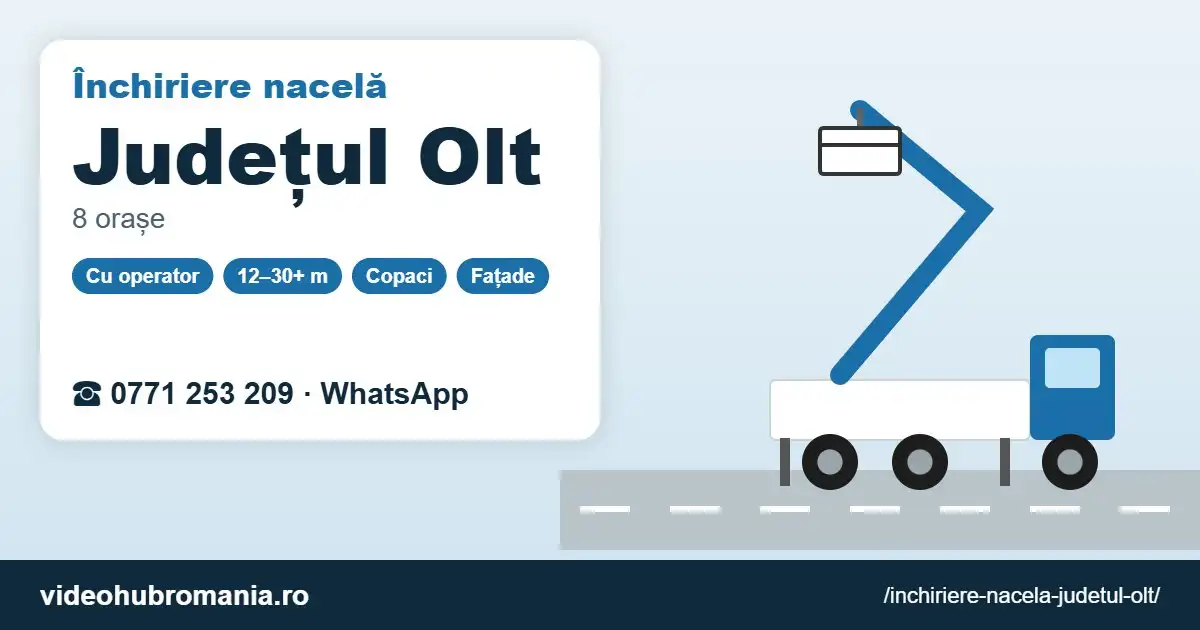 Închiriere nacelă Județul Olt – 0771 253 209
